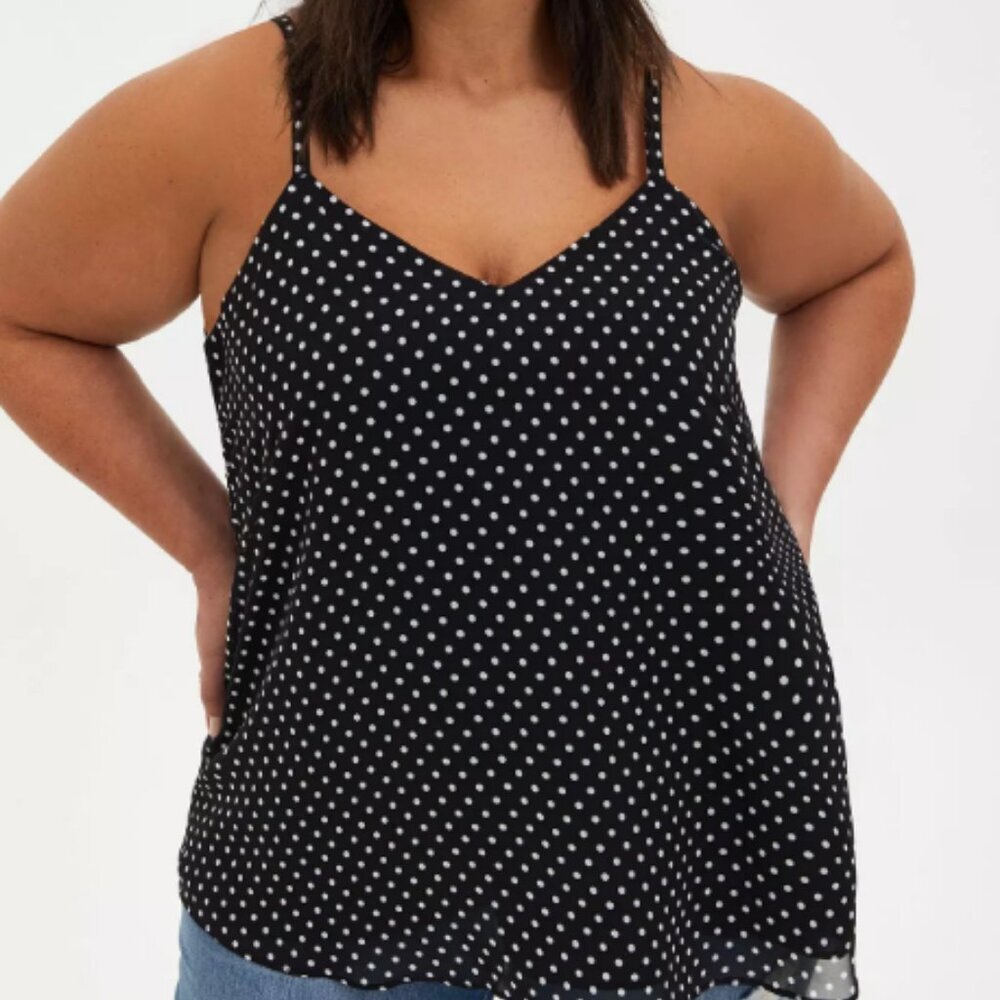Torrid Sophie Chiffon Swing Cami – Polka Dot – Size 3 (3X / 22-24) NWT - Picture 3 of 12